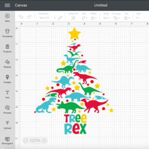Tree Rex SVG Christmas Dinosaur T Rex Tree SVG Cut Files Cricut Silhouette 2