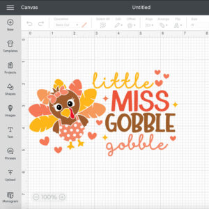 Turkey Little Miss Gobble SVG Happy Thanksgiving SVG 2