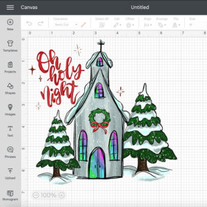 Watercolor Oh Holy Night Christmas PNG 2