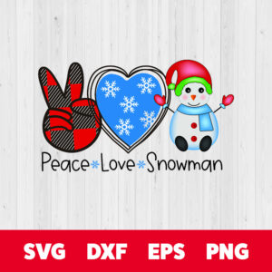 Winter Peace Love Snowman PNG 1