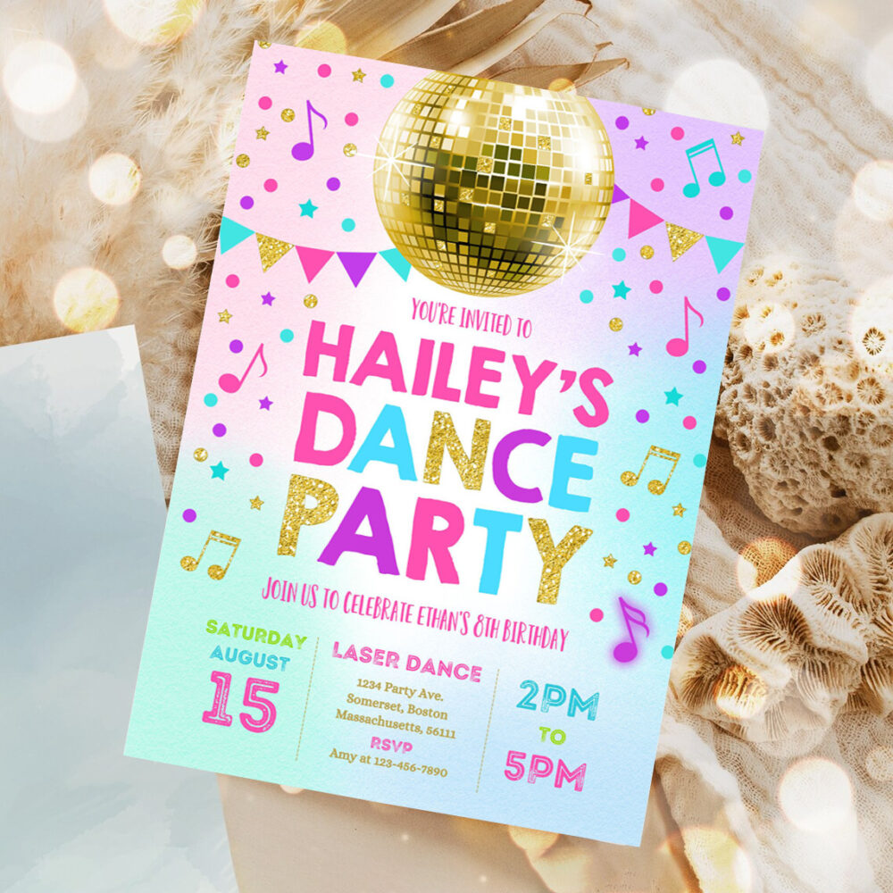 dance party invitation disco party invitation glow dance party neon glow dance party disco dance party invites