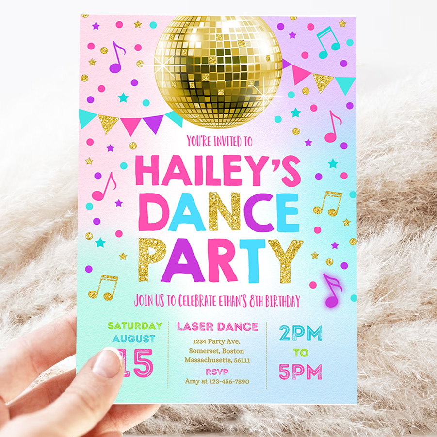 dance party invitation disco party invitation glow dance party neon glow dance party disco dance party invites 2
