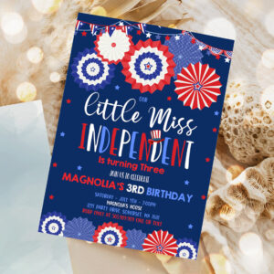 editable 4th of july birthday invitation 4th of july little miss independent birthday invitation memorial day 1