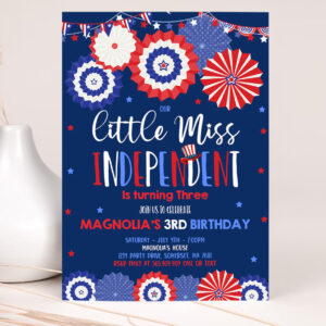 editable 4th of july birthday invitation 4th of july little miss independent birthday invitation memorial day 2