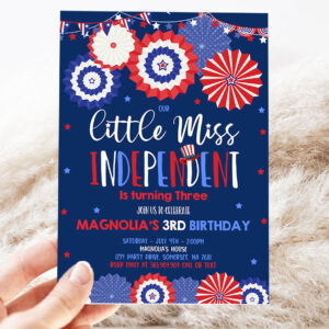 editable 4th of july birthday invitation 4th of july little miss independent birthday invitation memorial day 3