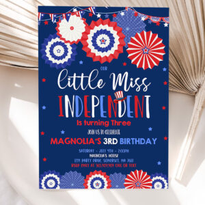 editable 4th of july birthday invitation 4th of july little miss independent birthday invitation memorial day 5