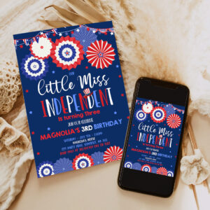 editable 4th of july birthday invitation 4th of july little miss independent birthday invitation memorial day 6