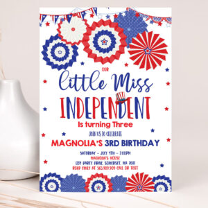 editable 4th of july birthday invitation 4th of july little miss independent birthday invitation memorial day birthday 2