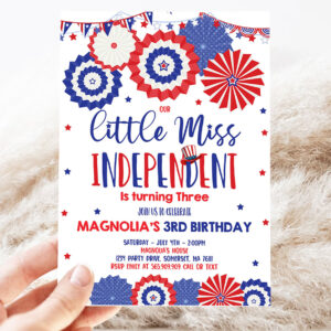 editable 4th of july birthday invitation 4th of july little miss independent birthday invitation memorial day birthday 3