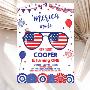 editable 4th of july birthday invitation 4th of july merica made 1st birthday memorial day independence day party 5