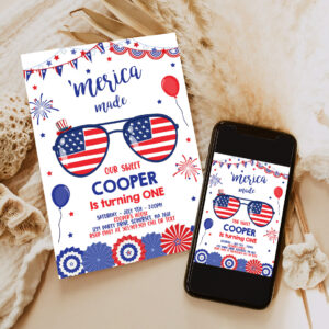 editable 4th of july birthday invitation 4th of july merica made 1st birthday memorial day independence day party 6