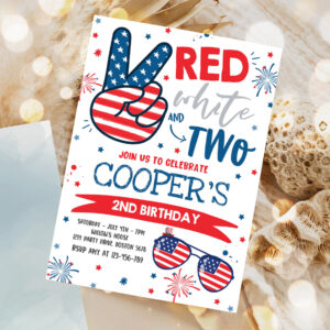 editable 4th of july birthday invitation 4th of july red white and two 2nd birthday party memorial day birthday party 1
