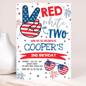 editable 4th of july birthday invitation 4th of july red white and two 2nd birthday party memorial day birthday party 2