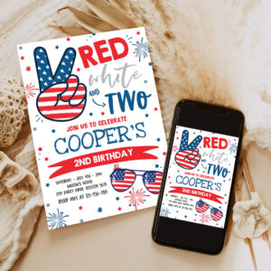 editable 4th of july birthday invitation 4th of july red white and two 2nd birthday party memorial day birthday party 6