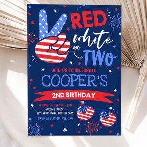 editable 4th of july birthday invitation 4th of july red white and two 2nd birthday party memorial day birthday party invites 5