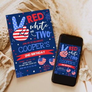 editable 4th of july birthday invitation 4th of july red white and two 2nd birthday party memorial day birthday party invites 6