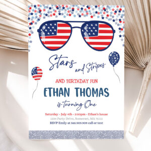 editable 4th of july birthday invitation 4th of july stars stripe 1st birthday memorial day independence day party 5
