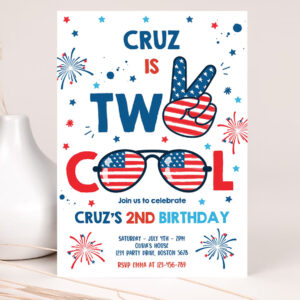 editable 4th of july birthday invitation two cool dude 4th of july 2nd birthday invitation memorial day birthday party 2