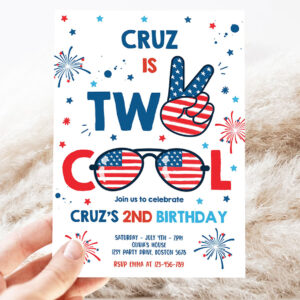 editable 4th of july birthday invitation two cool dude 4th of july 2nd birthday invitation memorial day birthday party 3