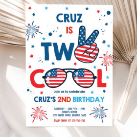 editable 4th of july birthday invitation two cool dude 4th of july 2nd birthday invitation memorial day birthday party 5