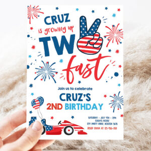 editable 4th of july birthday invitation two fast 2nd birthday invitation 4th of july 2nd birthday memorial day party 3