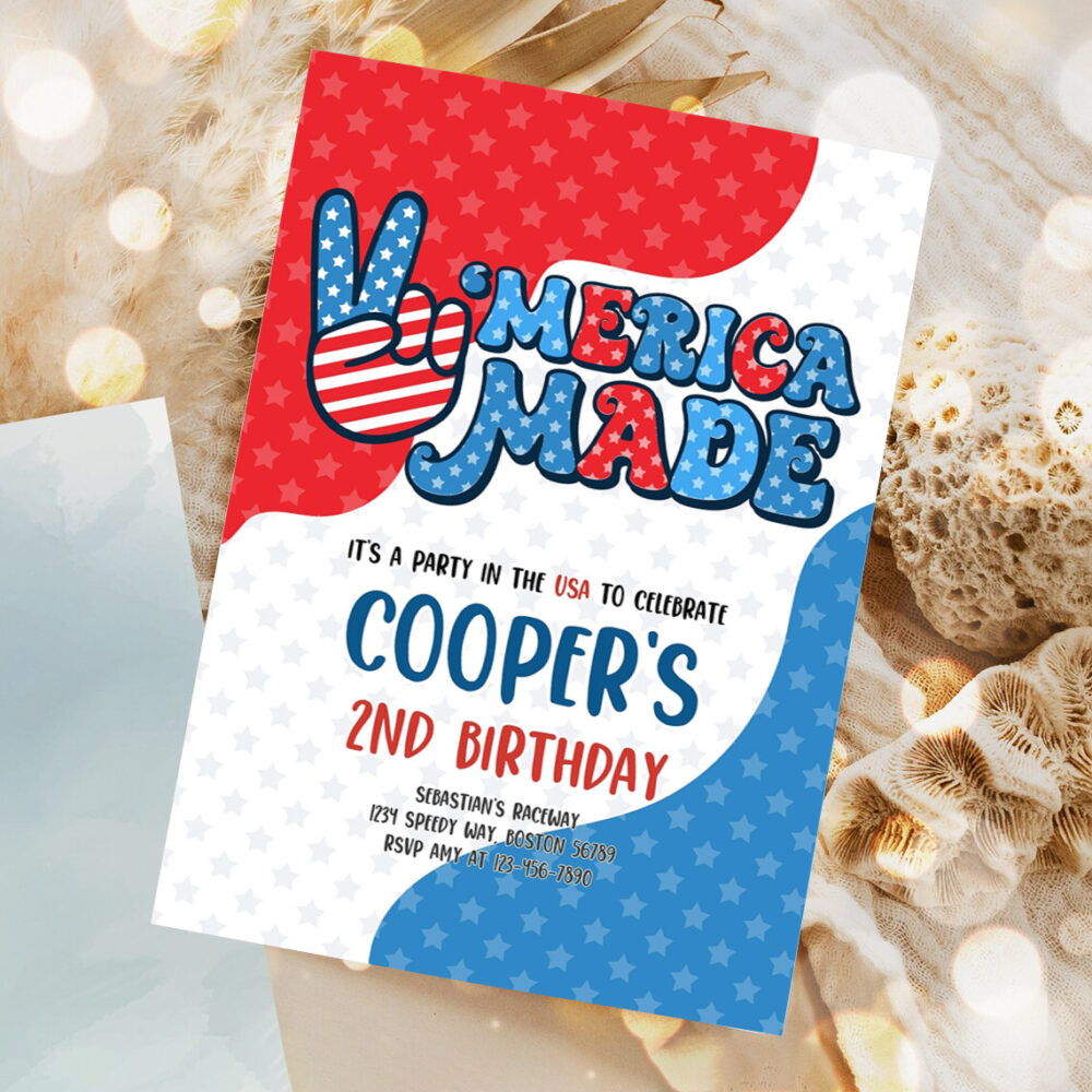 editable 4th of july birthday party invitation retro merica made birthday party red white and blue birthday party 1