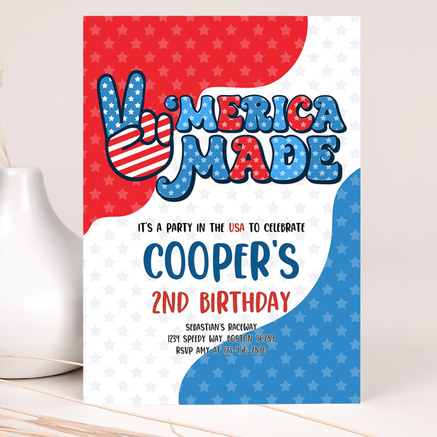 editable 4th of july birthday party invitation retro merica made birthday party red white and blue birthday party 2