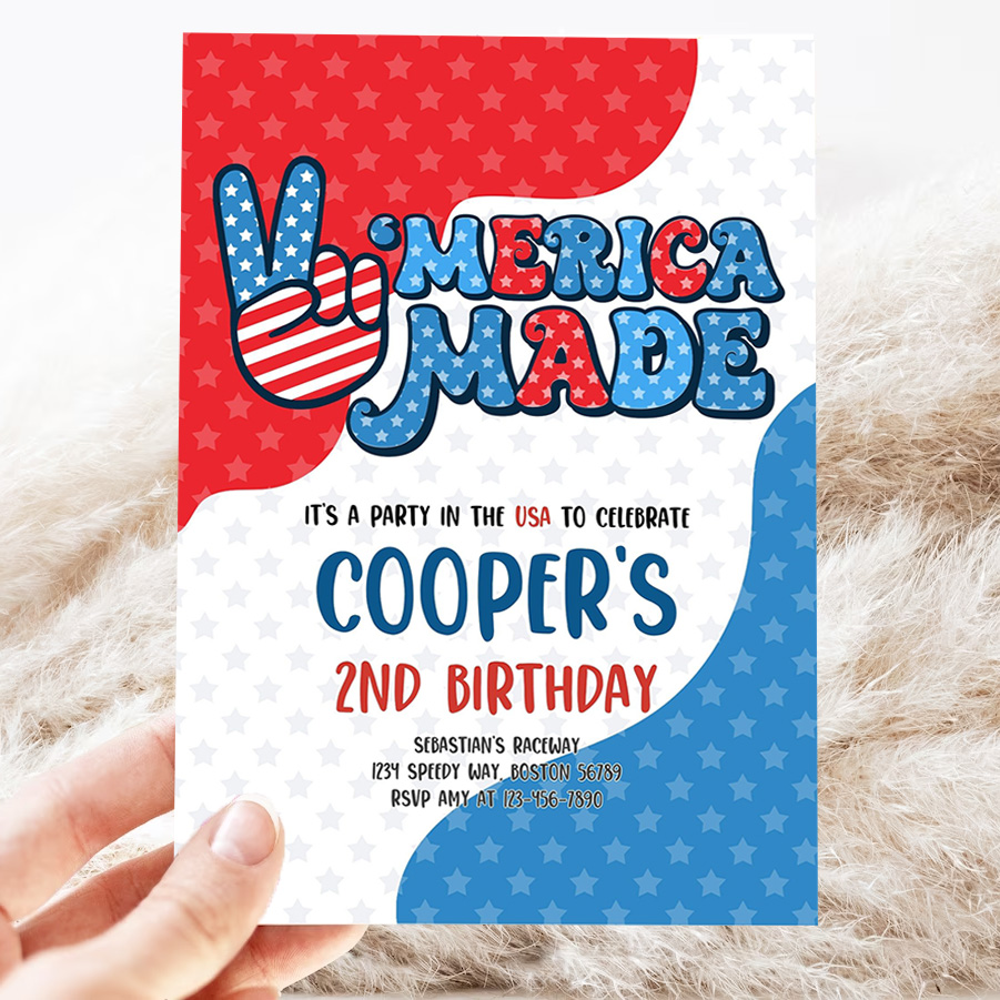 editable 4th of july birthday party invitation retro merica made birthday party red white and blue birthday party 3