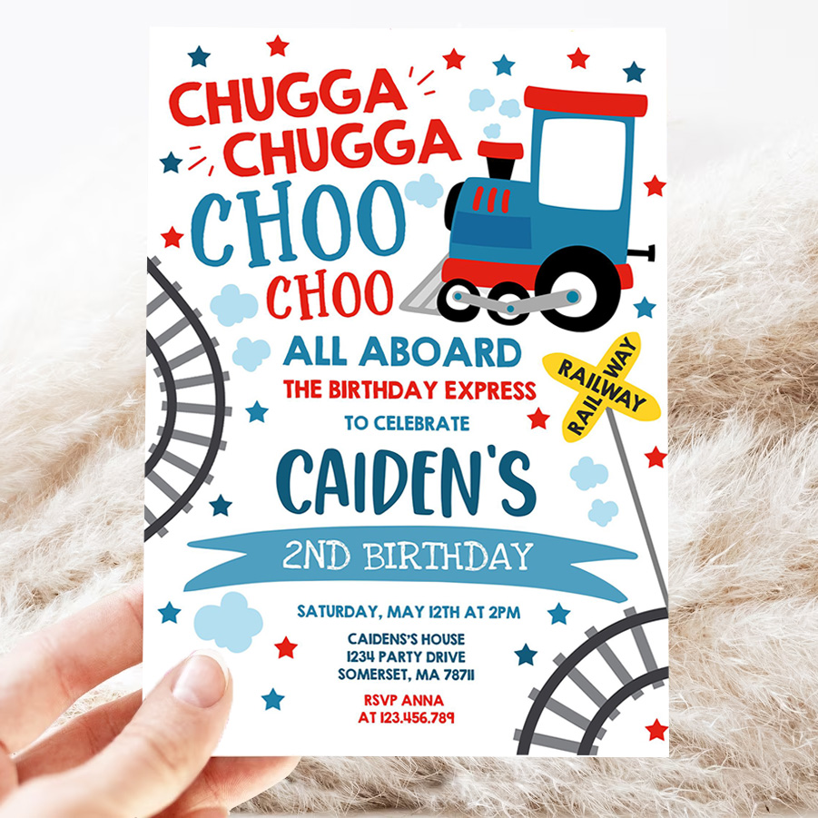 editable chugga chugga choo choo train birthday invitation chugga chugga choo choo party choo choo train party 3