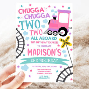 editable chugga chugga two two train birthday party invitation chugga chugga choo choo party two two train party invite 3