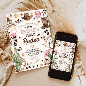 editable cowgirl birthday invitation wild west cowgirl 1st rodeo birthday party southwestern ranch birthday party 6
