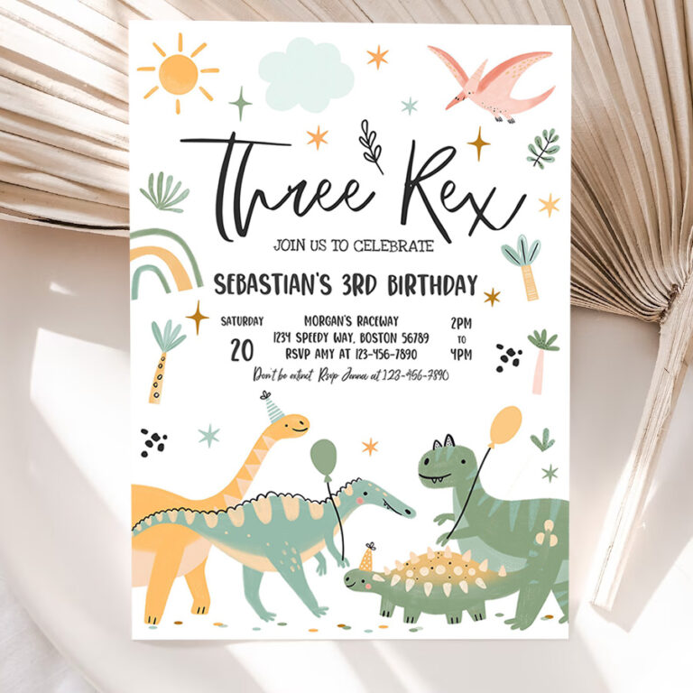editable dinosaur birthday party invitation dinosaur three rex birthday party jurassic dinomite 3rd birthday party 5