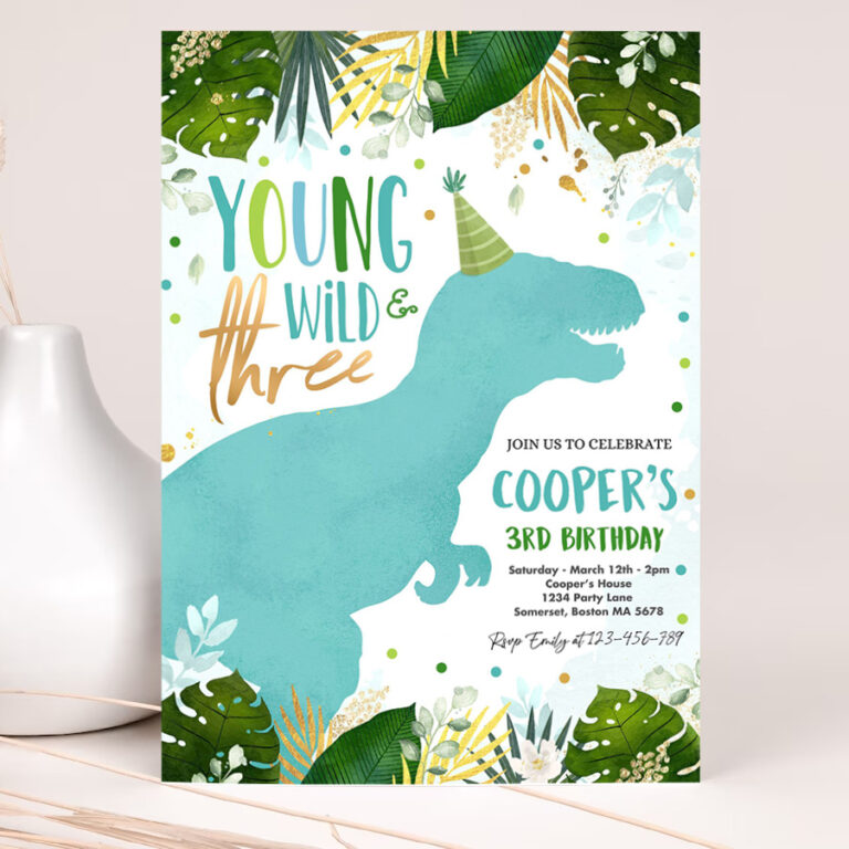 editable dinosaur young wild and three birthday invitation dinosaur wild three 3rd birthday t rex dino mite party 2