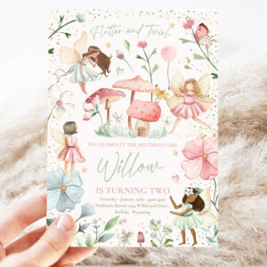 editable fairy birthday invitation whimsical enchanted pixie fairy party magical floral fairy princess party 3