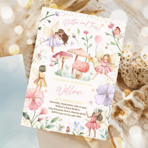 editable fairy birthday invitation whimsical enchanted pixie fairy party magical floral fairy princess party invite 1