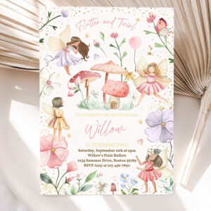 editable fairy birthday invitation whimsical enchanted pixie fairy party magical floral fairy princess party invite 5