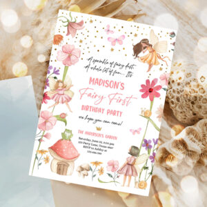 editable fairy first birthday invitation fairy garden birthday fairy forest girl 1st birthday magical party 1