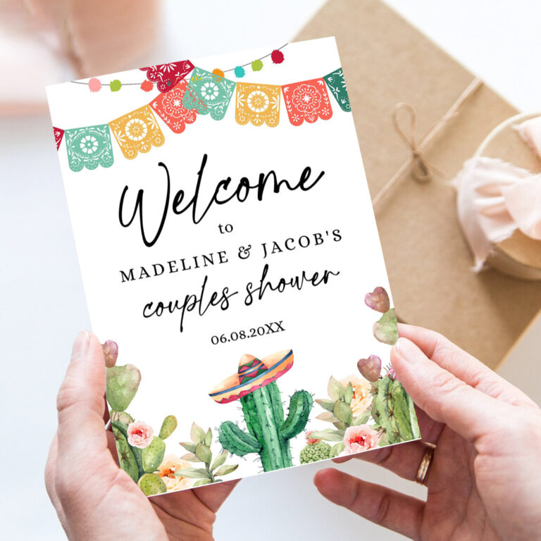 editable fiesta cactus welcome sign couples shower welcome desert mexican succulent taco bout love succulent 7