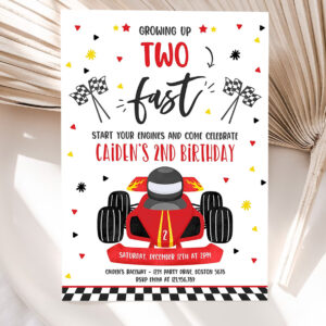 editable growing up two fast birthday invitation race car two fast birthday two fast boy race car 2nd birthday party 5