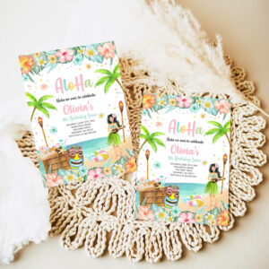 editable hawaiian luau birthday invitation tropical luau pool party birthday party hawaiian birthday luau pool party invitation 7