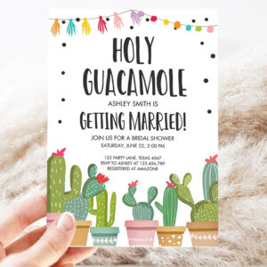 editable holy guacamole bridal shower invitation fiesta couples shower cactus succulent mexican 3