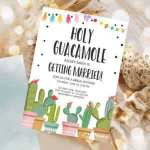 editable holy guacamole bridal shower invitation fiesta couples shower cactus succulent mexican 5