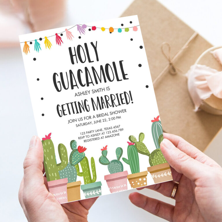 editable holy guacamole bridal shower invitation fiesta couples shower cactus succulent mexican 7