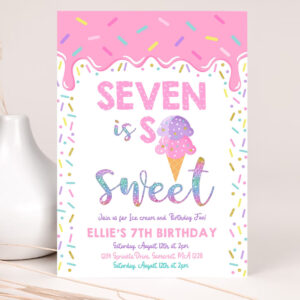editable ice cream invitation seven is so sweet birthday invitation ice cream 7th birthday party sweet ice cream party 2