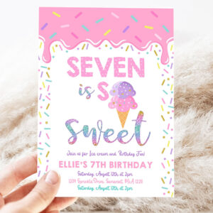 editable ice cream invitation seven is so sweet birthday invitation ice cream 7th birthday party sweet ice cream party 3