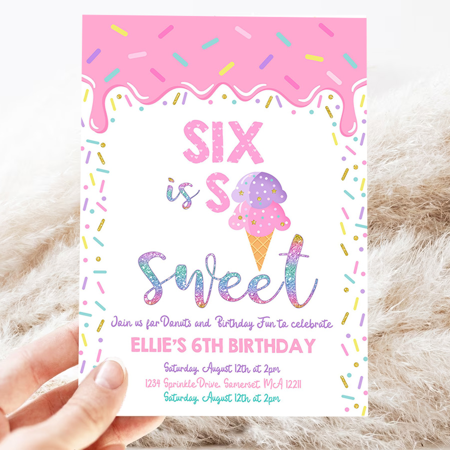 editable ice cream invitation six is so sweet birthday invitation ice cream 6th birthday sweet ice cream party 3