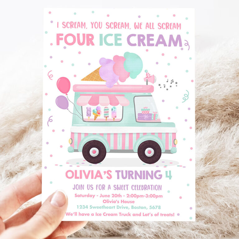 editable ice cream truck birthday invitation i scream you scream we all scream four ice cream 4th birthday party invites 3