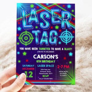 editable laser tag invitation neon laser tag birthday invitation glow laser tag birthday invitation boy neon glow laser party 3