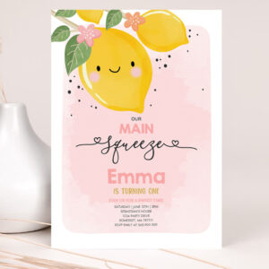 editable lemon birthday invitation our main squeeze birthday invitation citrus lemonade birthday sunshine birthday 2