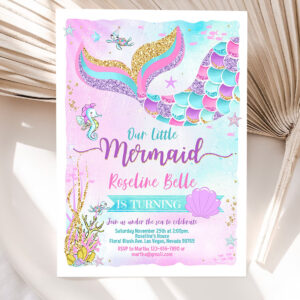 editable mermaid birthday invitation mermaid invite under the sea birthday party 5